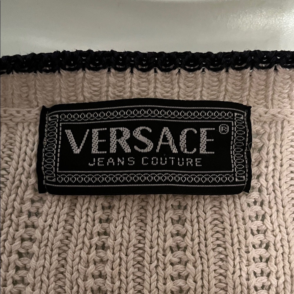 Versace Cream Button-Up Cardigan - Picture 7 of 7